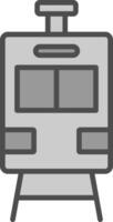 Train Line Filled Greyscale Icon Design vector