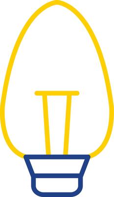 Candle Light Line Two Colour Icon Design
