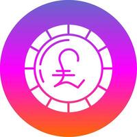 Pound Coin Glyph Gradient Circle Icon Design vector