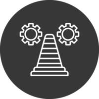 Traffic Cone Line Inverted Icon Design vector