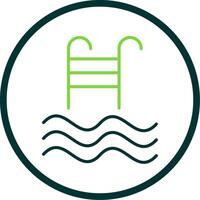 Swimming Pool Line Circle Icon Design vector