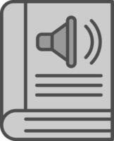 Audio Book Line Filled Greyscale Icon Design vector