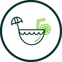 Coconut Drink Line Circle Icon Design vector