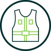 chaqueta línea circulo icono diseño vector