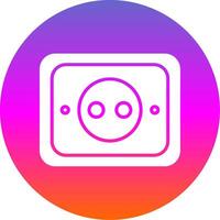 Socket Glyph Gradient Circle Icon Design vector