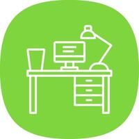 Work Table Line Curve Icon Design vector