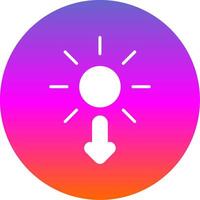 Sun Glyph Gradient Circle Icon Design vector