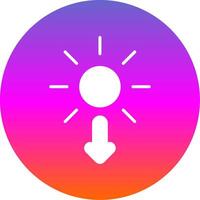 Sun Glyph Gradient Circle Icon Design vector