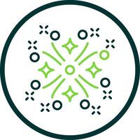 Firework Line Circle Icon Design vector