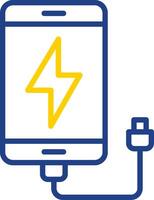 Charging Line Two Colour Icon Design vector