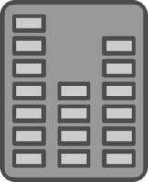sonido barras línea lleno escala de grises icono diseño vector