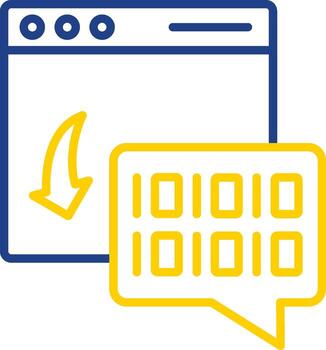 Binary Code Line Two Colour Icon Design vector
