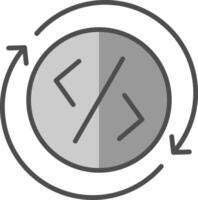 Development Line Filled Greyscale Icon Design vector
