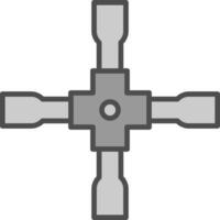 Lug Wrench Line Filled Greyscale Icon Design vector