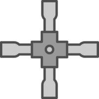 Lug Wrench Line Filled Greyscale Icon Design vector