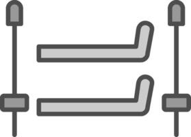 Skiing Line Filled Greyscale Icon Design vector