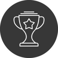 trofeo línea invertido icono diseño vector