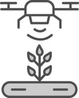 Automatic Irrigatior Line Filled Greyscale Icon Design vector