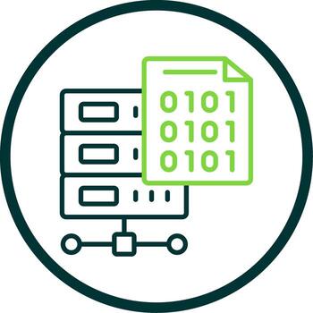 Binary Code Line Circle Icon Design vector