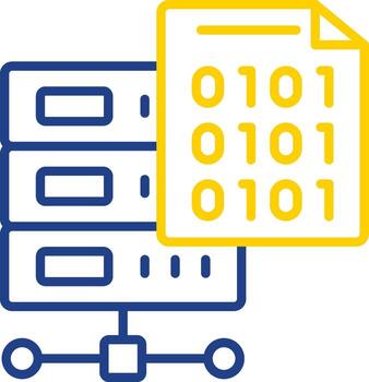 binario código línea dos color icono diseño vector