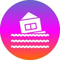 House Glyph Gradient Circle Icon Design vector