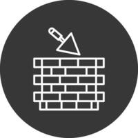 Bricks Tower Line Inverted Icon Design vector