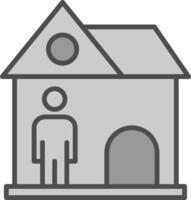 Landlord Line Filled Greyscale Icon Design vector