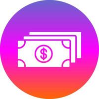 Dollar Glyph Gradient Circle Icon Design vector