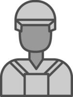 Builder Line Filled Greyscale Icon Design vector