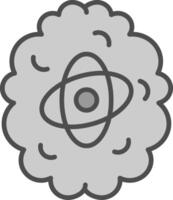 Brain Line Filled Greyscale Icon Design vector