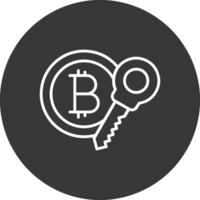 bitcoin línea invertido icono diseño vector