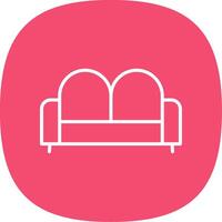 sofá cama línea curva icono diseño vector