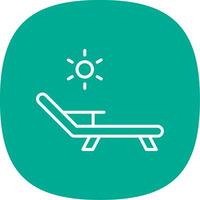 Deck Chair Line Curve Icon Design vector