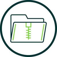 Zip Folder Line Circle Icon Design vector