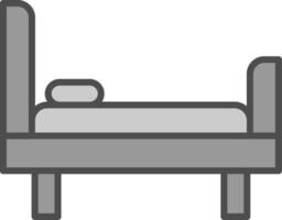 cama línea lleno escala de grises icono diseño vector