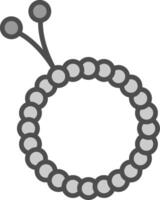 Beads Line Filled Greyscale Icon Design vector