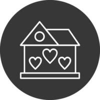 Dream House Line Inverted Icon Design vector