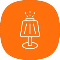 Table Lamp Line Curve Icon Design vector