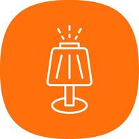 Table Lamp Line Curve Icon Design vector