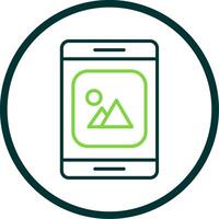 Mobile App Line Circle Icon Design vector