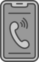 Phone Line Filled Greyscale Icon Design vector