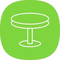 Round Table Line Curve Icon Design vector