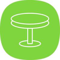 Round Table Line Curve Icon Design vector