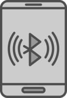 Bluetooth Line Filled Greyscale Icon Design vector