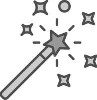 Magic Wand Line Filled Greyscale Icon Design vector