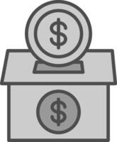 Donation Line Filled Greyscale Icon Design vector