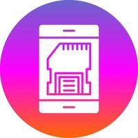 Sd Card Glyph Gradient Circle Icon Design vector