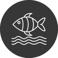 Sea Life Line Inverted Icon Design vector