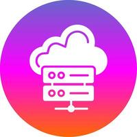 Cloud Storage Glyph Gradient Circle Icon Design vector