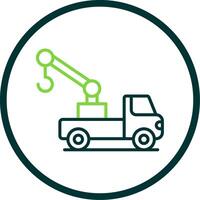 Crane Truck Line Circle Icon Design vector